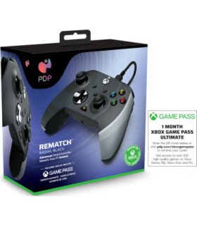 PDP REMATCH WIRED CONTROLLER RADIAL BLACK + GAME PASS 1 MES (XBONE)