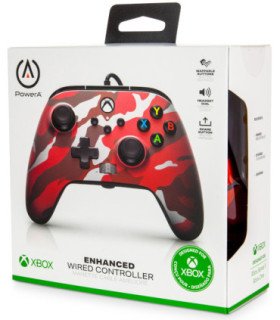 POWER A ENHANCED WIRED CONTROLLER– METALLICCAMO/RED (ROJO METALICO MILITAR) (XBONE/PC)