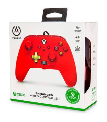 POWER A ENHANCED WIRED CONTROLLER RED (ROJO) (XBONE/PC)