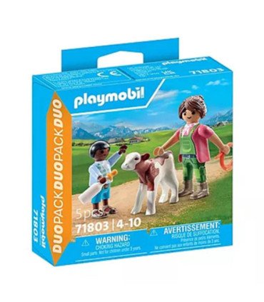 Playmobil -  granjera con ternero