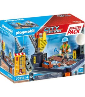 Playmobil starter pack construccion con grua