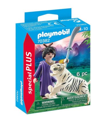 Playmobil luchadora asiatica con tigre