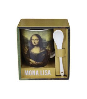 Taza cerámica con cuchara enesco mona