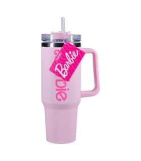 Vaso termo con pajita paladone barbie