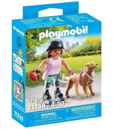 Playmobil patinadora con retriever