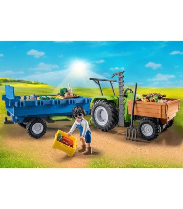 Playmobil tractor con remolque