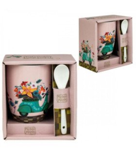 Taza cerámica con cuchara enesco