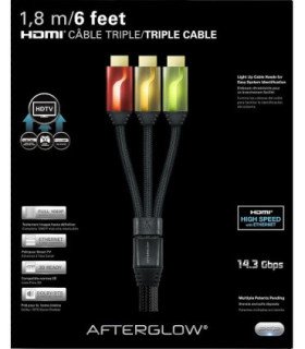 AFTERGLOW TRIPLE CABLE HDMI 6' (ROJO/DORADO/VERDE) + HDMI