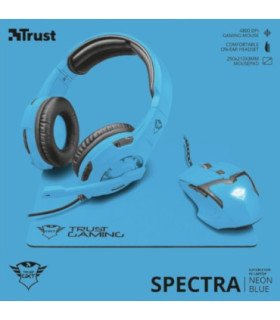 TRUST SPECTRA GAMING BUNDLE NEON BLUE GXT790-SB (AURICULAR/RATON/ALFOMBRILLA)