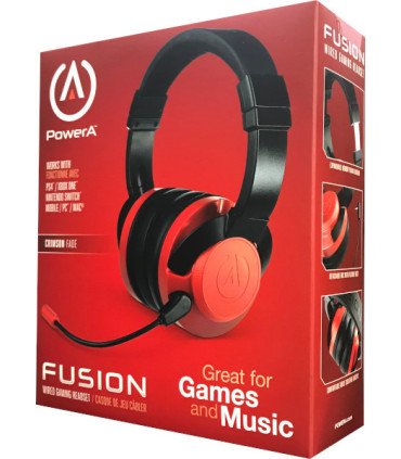 POWER A FUSION WIRED GAMING HEADSET CRIMSON FADE (PS4/XBONE/SWITCH/PC/MAC)