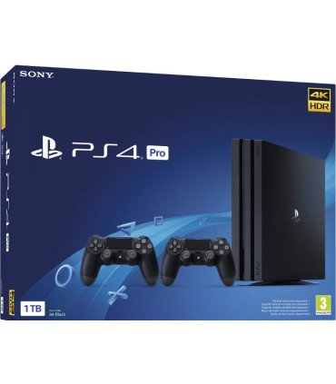 1 TB PRO BLACK + 2 DUAL SHOCK 4 WIRELESS JET BLACK (NEGRO)