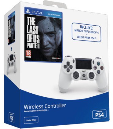 THE LAST OF US PARTE II + DUAL SHOCK 4 WIRELESS GLACIER WHITE (BLANCO) IMP
