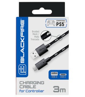 BLACKFIRE CHARGING CABLE FOR CONTROLLER (USB-A/USB-C) 3 METROS (PRO)