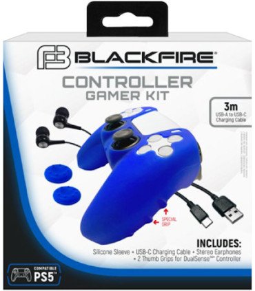 BLACKFIRE CONTROLLER GAMER KIT (SILICONE SLEEVE+ USB CHARGING CABLE+STEREO EARPHONES+2 THUMB GRIPS)
