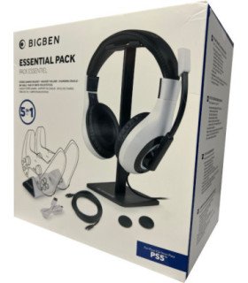 BIGBEN ESSENTIAL PACK 5 IN 1 WHITE (HEADSET/SOPORTE HEADSET/BASE DE CARGA 2 DUAL/CABLE USB/2 GRIPS)