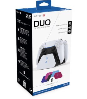 GIOTECK DUO CHARGING STAND + 6 CARCASAS DE COLOR INTERCAMBIABLES