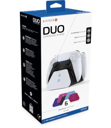 GIOTECK DUO CHARGING STAND + 6 CARCASAS DE COLOR INTERCAMBIABLES