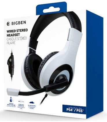 BIGBEN WIRED STEREO HEADSET WHITE/BLACK (BLANCO/NEGRO) (PS4)