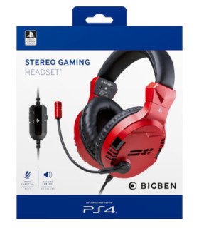 BIGBEN STEREO GAMING HEADSET ROJO (PS4) (OFFICIAL)
