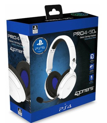 4GAMERS STEREO GAMING HEADSET PRO4-50S WHITE (BLANCO) (PS5/PS4)