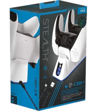 STEALTH CHARGING DOCK BASE DE CARGA DUAL+CHARGE CABLE 2 M WHITE (BLANCO)