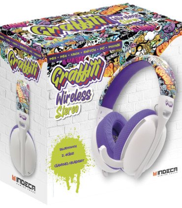 INDECA WIRELESS STEREO HEADSET GRAFFITI (PS5/XBX/PS4/SWITCH/PC/PHONE)