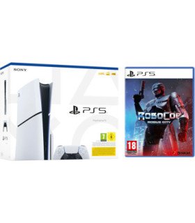CONSOLA WHITE SLIM EDITION + DUALSENSE (1TB) + ROBOCOP: ROGUE CITY