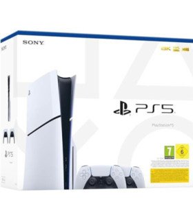 CONSOLA WHITE SLIM EDITION (1TB) + 2 DUAL SENSE WIRELESS CONTROLLER WHITE