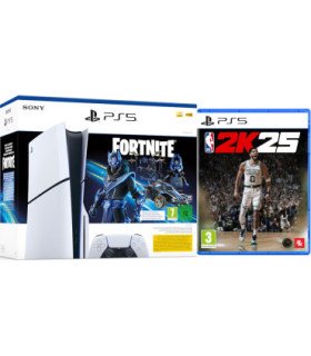 CONSOLA WHITE SLIM EDITION + DUALSENSE (1TB) + FORTNITE COBALT STAR + NBA 2K25