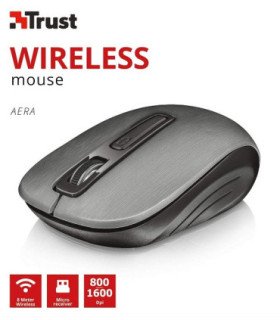 TRUST WIRELESS MOUSE  AERA - GREY (SENSOR OPTICO DE 800 - 1.600 PPP REALES)