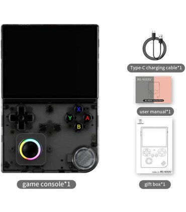 ANBERNIC CONSOLA RG40XXV TRANSPARENT BLACK (NEGRO TRANSPARENTE) (INCLUYE MICRO SD 32GB)