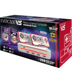 EVERCADE VS RETRO GAME CONSOLE PREMIUM PACK (18 ARCADE GAMES INCLUDING)