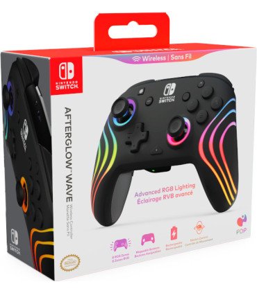 PDP AFTERGLOW WAVE WIRELESS CONTROLLER BLACK (NEGRO)