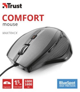 TRUST COMFORT MOUSE MAXTRACK (SENSOR OPTICO DE 1000 - 1.600 PPP REALES)