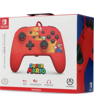 POWER A ENHANCED WIRED CONTROLLER SUPER MARIO SPEEDSTER(RED/ROJO)