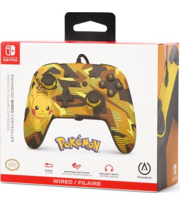 POWER A ENHANCED WIRED CONTROLLER CAMO STORM PIKACHU