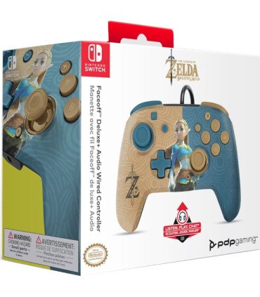 PDP FACEOFF DELUXE AUDIO WIRED CONTROLLER ZELDA BREATH (SWITCH/OLED)
