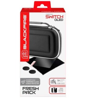 BLACKFIRE FRESH PACK (CARRYING CASE/CRISTAL TEMPLADO/GAMUZA/2 THUMB) (OLED)