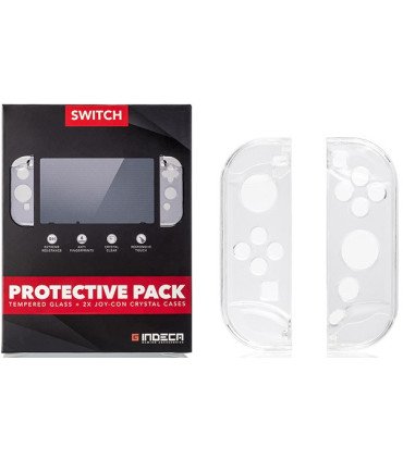 INDECA PROTECTIVE PACK (TEMPERED GLASS+2 CRYSTAL CASE JOYCON)
