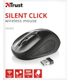 TRUST SILENT CLICK WIRELESS MOUSE PRIMO  BLACK (SENSOR OPTICO DE 800 - 1.200 PPP REALES)
