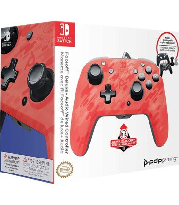 PDP FACEOFF DELUXE + AUDIO WIRED CONTROLLER RED (ROJO)
