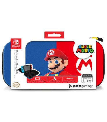 PDP SLIM DELUXE TRAVEL CASE SUPER MARIO (AZUL/ROJO) (LITE)