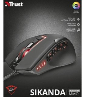 TRUST GAV OPTICAL SIKANDA MMO GAMING MOUSE GXT 164 (SENSOR OPTICO DE 5.000 PPP REALES)