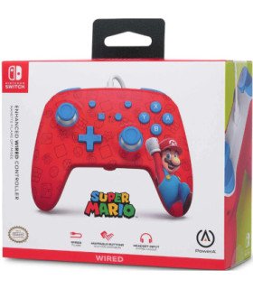 POWER A ENHANCED WIRED CONTROLLER WOO-HOO! MARIO (ROJO)