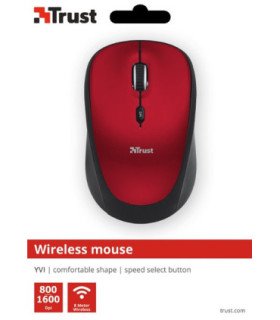 TRUST WIRELESS MOUSE YVI - GRANATE (SENSOR OPTICO DE 800 - 1.600 PPP REALES)