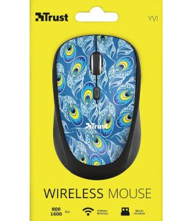 TRUST YVI WIRELESS COMPACT MOUSE PEACOCK (SENSOR OPTICO DE 800 - 1.600 PPP REALES)