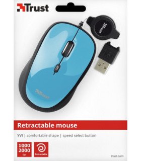 TRUST  RETRACTABLE MOUSE YVI BLUE (SENSOR OPTICO DE 1.000 - 2.000 PPP REALES)