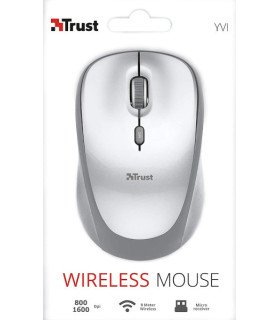 TRUST YVI WIRELESS MOUSE WHITE (BLANCO) (SENSOR OPTICO DE 800 - 1.600 PPP REALES)
