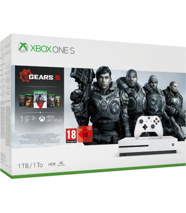 1 TB/TO XB ONE S BLANCA  + GEARS OF WAR 5 +1 MES XBOX LIVE GOLD