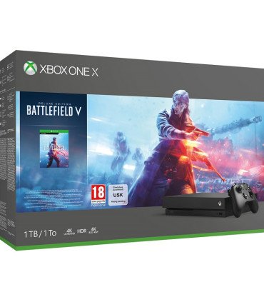 1 TB XB ONE X NEGRA 4K ULTRA HDR + BATTLEFIELD V +BATTLEFIELD 1943 + GAME PASS 1 MES